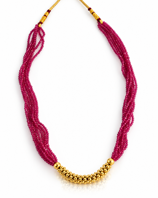 Lightweight Gold Bead Mala - Gayatri Jewellers - Design -1